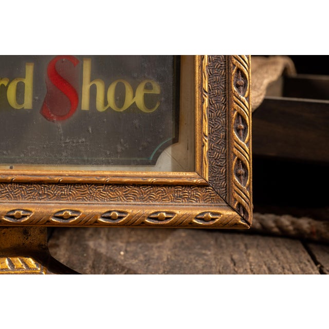 Red C. 1920 Crawford Shoe Reverse Painted Lighted Flashing Sign Display For Sale - Image 8 of 10