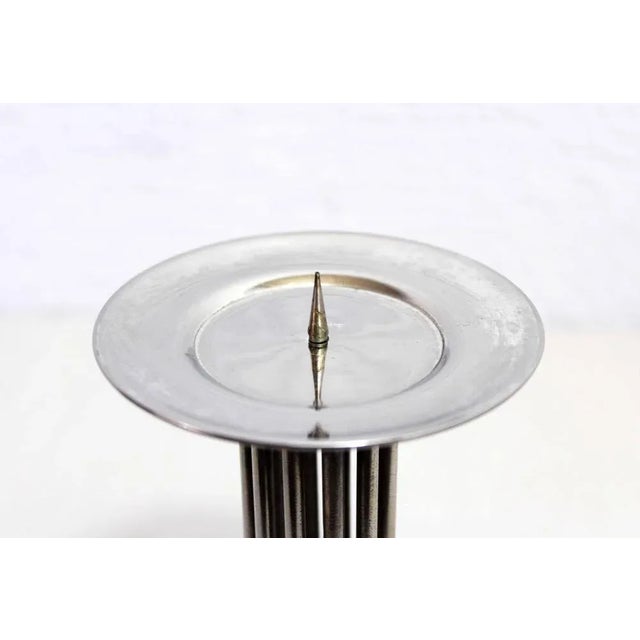 Candleholder in Silver Metal, 1970s For Sale - Image 4 of 11