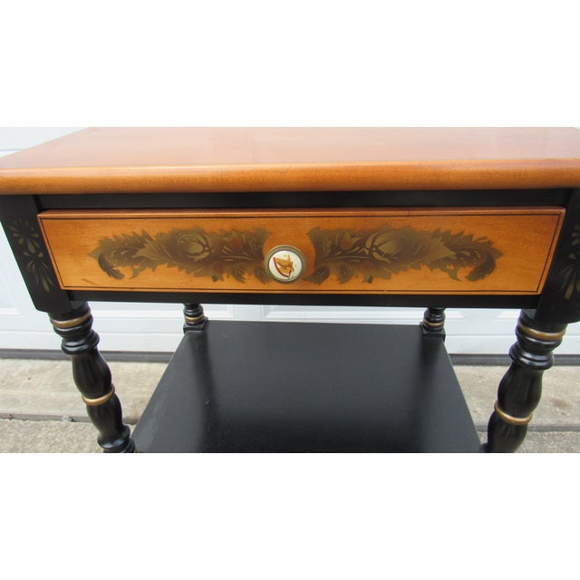 Hitchcock 1980s Hitchcock Farmhouse Nightstand Table Nice For Sale - Image 4 of 7