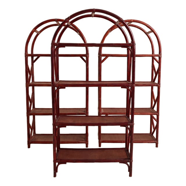 Vintage Bordeaux Bamboo Bookcase, 1960s, Set of 3 For Sale