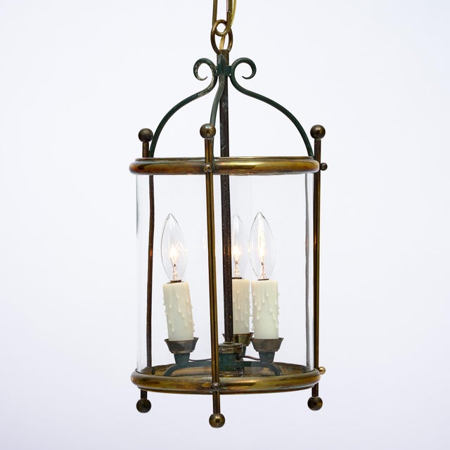 Brass and Glass, French Vintage Lantern, Circa 1930 For Sale - Image 4 of 9