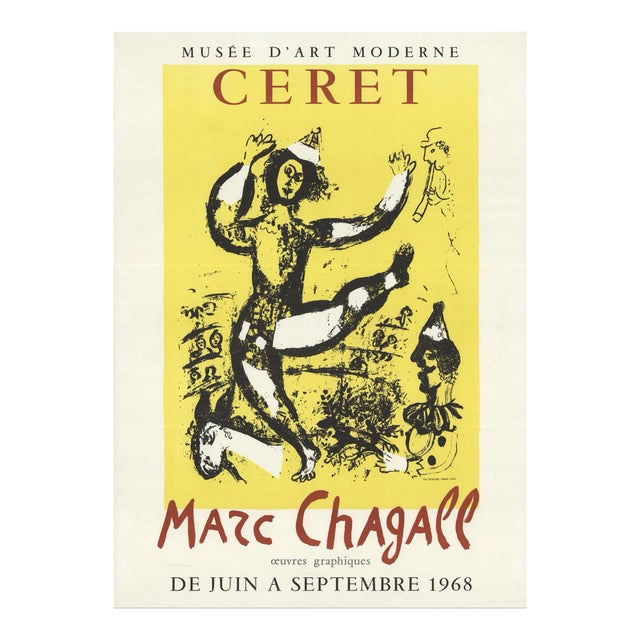 1968 Marc Chagall 'The Circus' Modernism Multicolor,Yellow France Lithograph For Sale