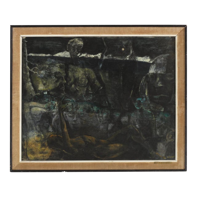 Mid 20th Century Dream Of Nordic Nights Painting by B. Diener For Sale