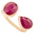 Contemporary Open Face 4.6 Ct Ruby Toi Et Moi Ring in 14k Yellow Gold Size 5.5 For Sale