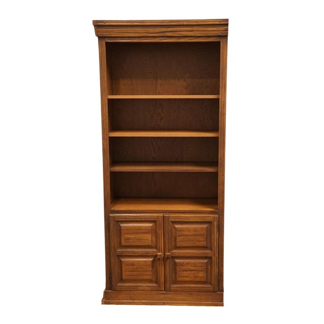 Rustic Brandt Ranch Oak Southwestern Country Style 33" Wall Unit / Bookcase 2433 - Left Side Unit For Sale - Image 3 of 10