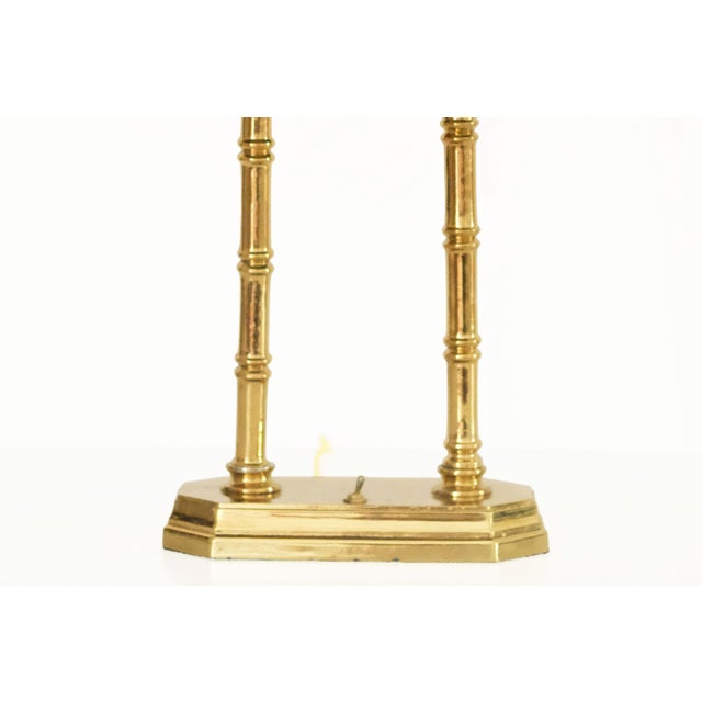 Metal Mid-Century Hollywood Regency Gilt Metal Table Lamp with Scalloped Dome Shade For Sale - Image 7 of 11