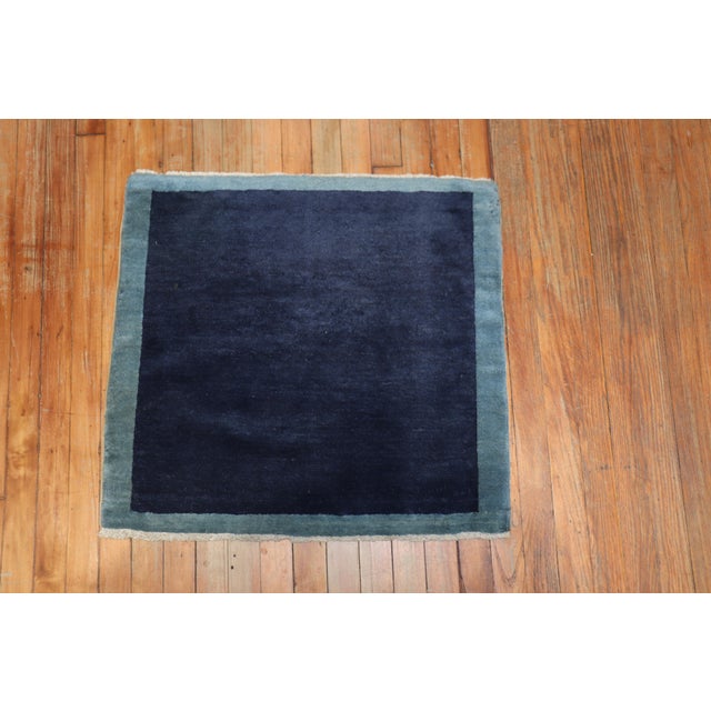 Blue Vintage Chinese Minimalist Rug - 2'3" x 2'5" For Sale - Image 14 of 18