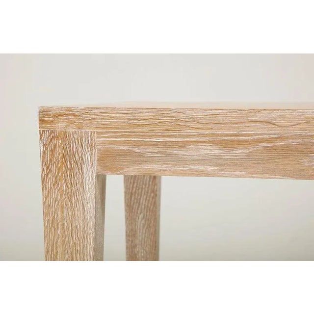 Brown Bespoke Cerused Oak Table on Castors For Sale - Image 8 of 9