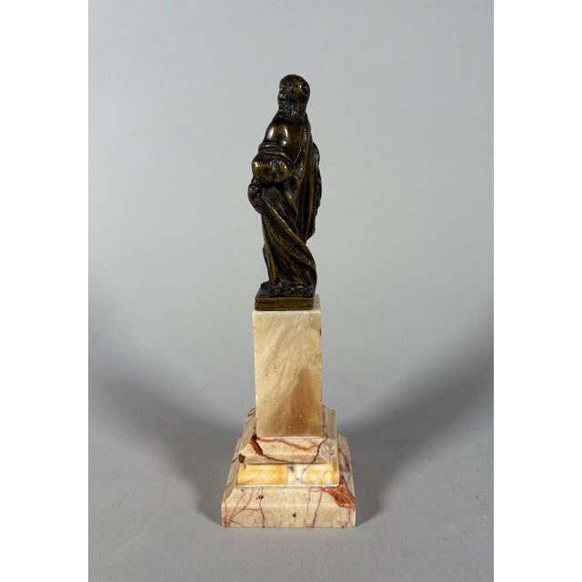 16th Century Saint John the Baptist Sculpture in Bronze & Marble For Sale - Image 6 of 9