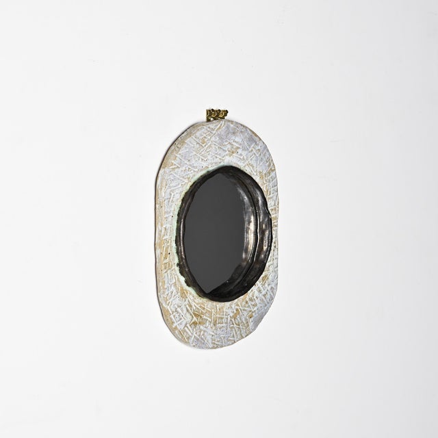 Mid-Century Modern Ceramic Mirror by Jean-Pierre Viot, France, 1970 For Sale - Image 3 of 9
