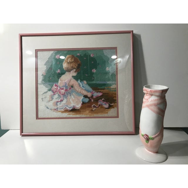 1990s Ballerina Needlepoint With Ballerina Slipper Vase - Set of 2 For Sale - Image 13 of 13