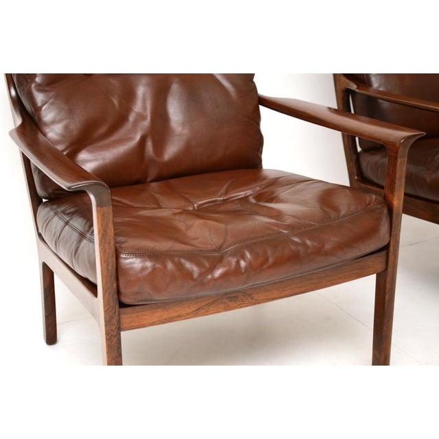 Vintage Scandinavian Leather Armchairs from Frederik Kayser, 1960s, Set of 2 For Sale - Image 13 of 14