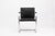 Knoll Set of 6 Mies Van Der Rohe for Knoll Brno Brushed Steel Black Leather Armchairs For Sale - Image 4 of 11