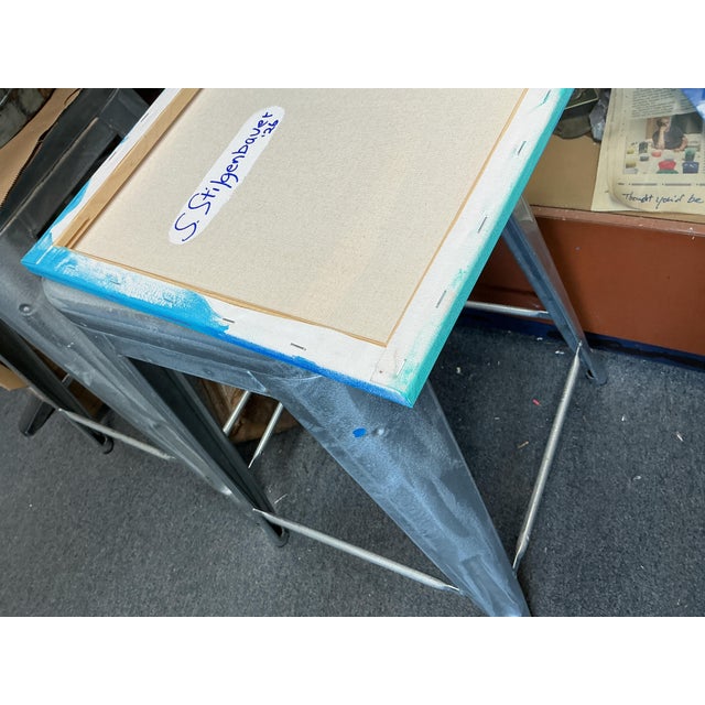 Acrylic on 14” by .58" by 11” Stretched Canvas. Artist signed on the back side with S. Stilgenbauer (CA Artist Stephen...