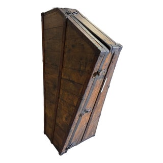 Antique 1920s Wooden Harp Travel Case Converted Into a Unique Bar Cabinet – 76” For Sale