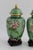 VTG Pair of Chinese Cloisonne Urn Vases in Gorgeous Green For Sale - Image 9 of 10