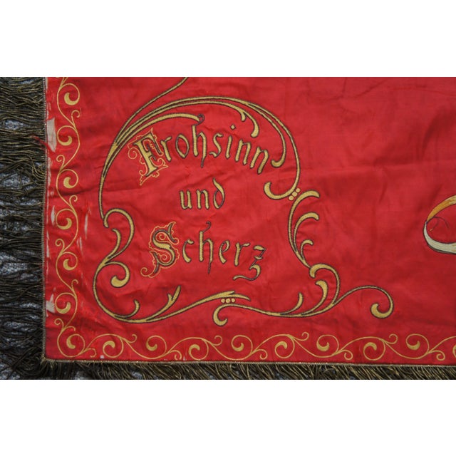 Red Early 20th Century German Catholic Journeymen Association Dayton Ohio Embroidered Flag For Sale - Image 8 of 12
