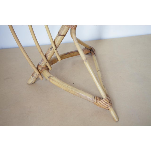 Wood Rattan Plant Stand from Uluv, Czechoslovakia, 1960s For Sale - Image 7 of 8