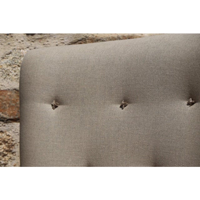 Beige 19th Century French Napoleon III Benches in Natural Linen, Set of 2 For Sale - Image 8 of 11