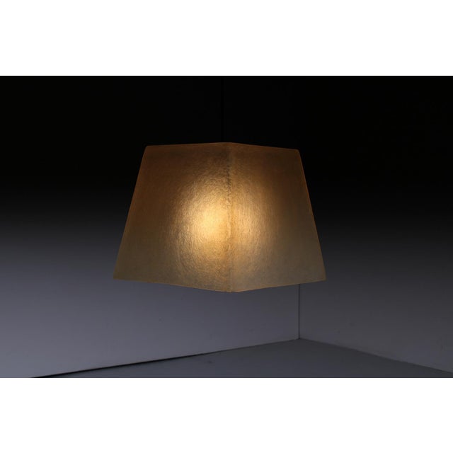 Square Transparent Fiberglass Look Pendant Lamp attributed to Roche Bobois, 1990s For Sale - Image 6 of 16