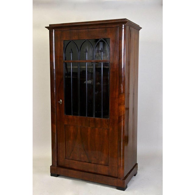 Biedermeier Display Cabinet or Bookcase in Walnut, Austria, 19th Century For Sale - Image 15 of 18