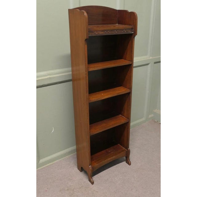 Art Deco Tall Slim Oak Bookcase, 1930 For Sale - Image 3 of 7