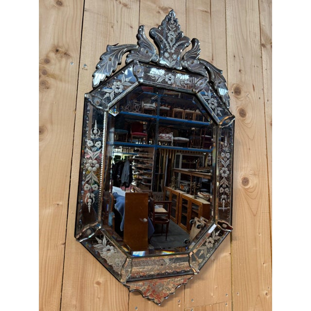 Wood Venetian Napoleon III Mirror For Sale - Image 7 of 7