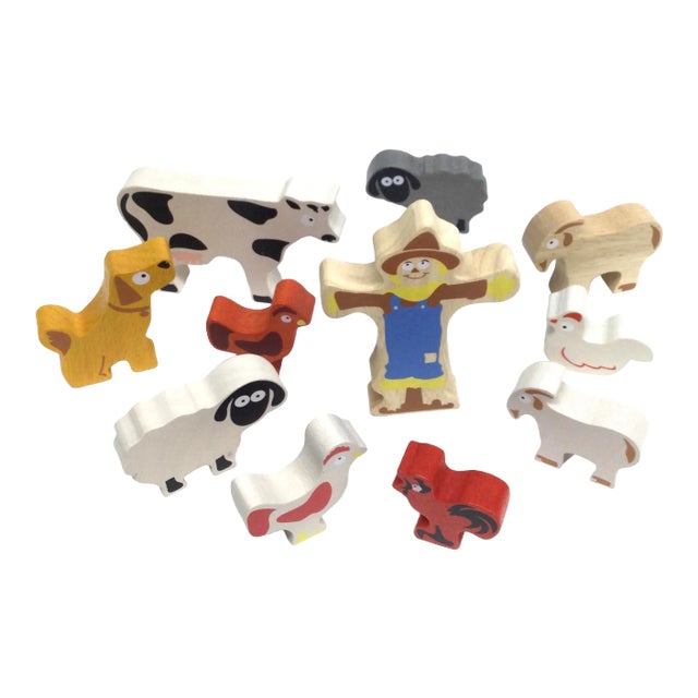 Hand Painted Farm Animal Set of 11 For Sale
