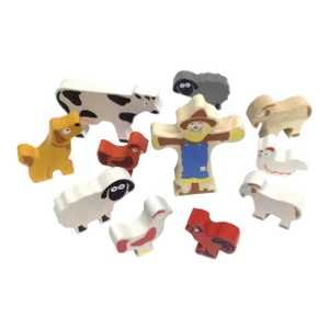 Hand Painted Farm Animal Set of 11