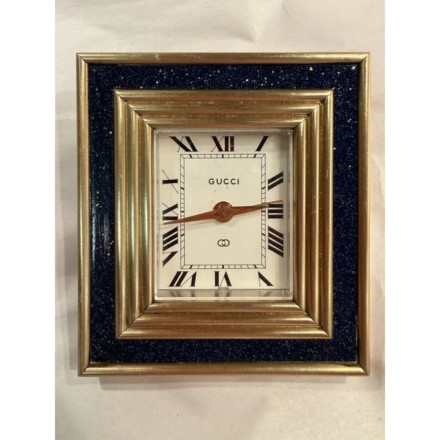 1960s Gucci Lapis Lazuli Desk Clock With Alarm For Sale In Los Angeles - Image 6 of 10