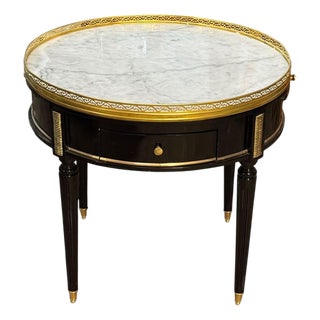 French Louis XVI Style Black Side Table For Sale