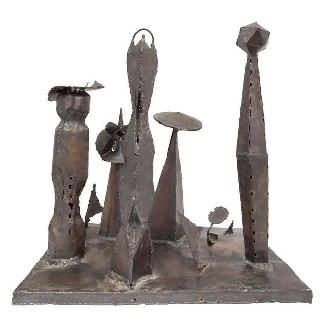 Metal Unknown, Mid Century Modern Brutalist Welded Expressionist Sculpture After Paul Evans For Sale - Image 7 of 7