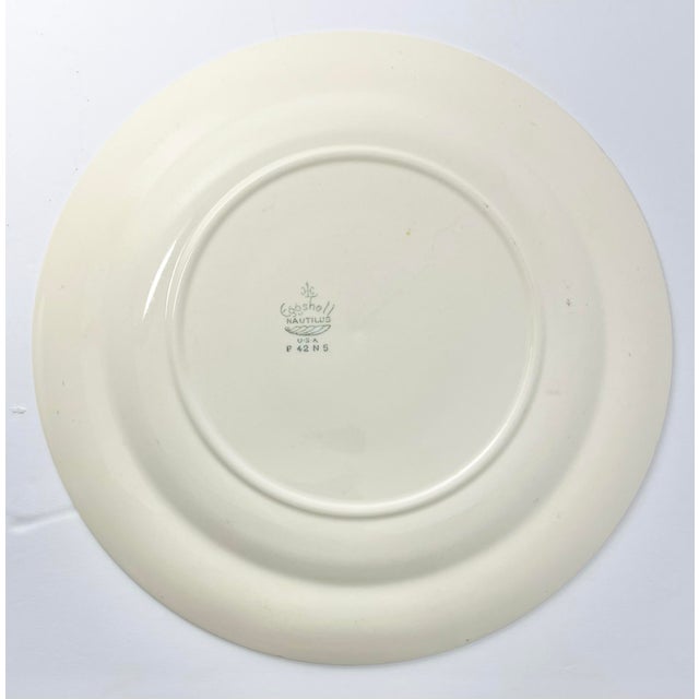 1940s Homer Laughlin “Tulip” Set of 3 Ceramic Dinner Plates For Sale - Image 4 of 5