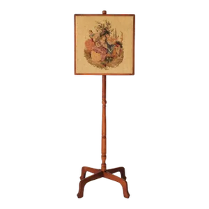 Victorian Needlepoint Pole/Fire Screen