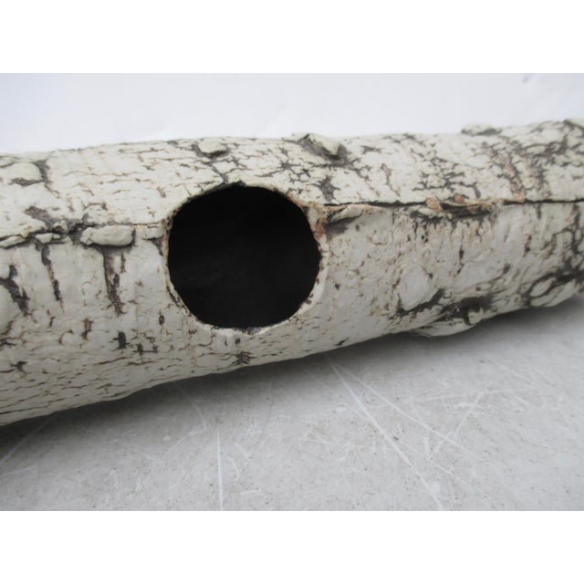 1990s Peter Lane Ceramic Log Wall Vase/Pocket Circa 1998 For Sale - Image 5 of 8