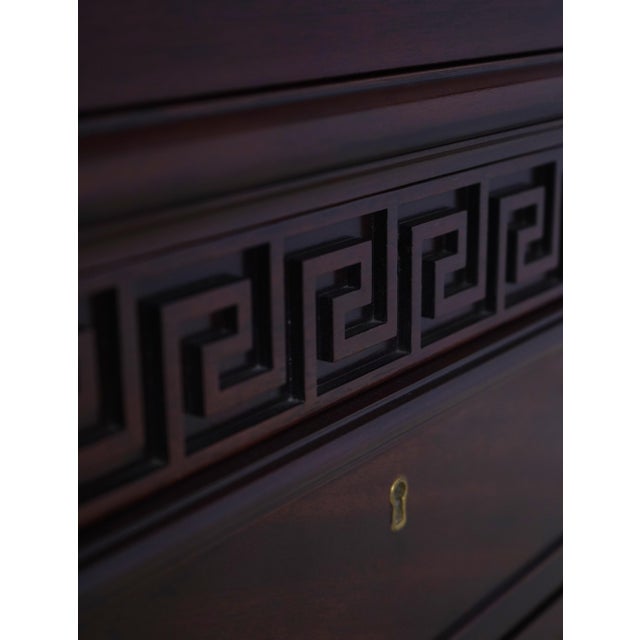 Brown 1990s Baker Colonial Williamsburg Mahogany Chippendale Breakfront For Sale - Image 8 of 18