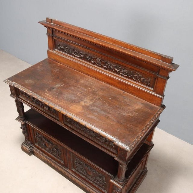 Antique Neo-Renaissance Style Walnut Cupboard, 19th Century For Sale - Image 10 of 12