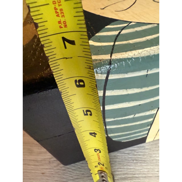 Vintage Japanese Hand Painted Wood Box W/Handles 39" For Sale - Image 14 of 14