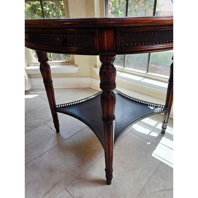 Theodore Alexander Side Table With Metal Top, Metal Bottom, and Drawer For Sale - Image 13 of 14