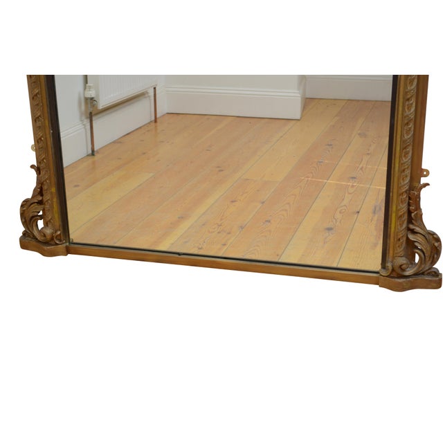 Antique Gilded Overmantel Arched Wall Mirror, 1860 For Sale - Image 14 of 15