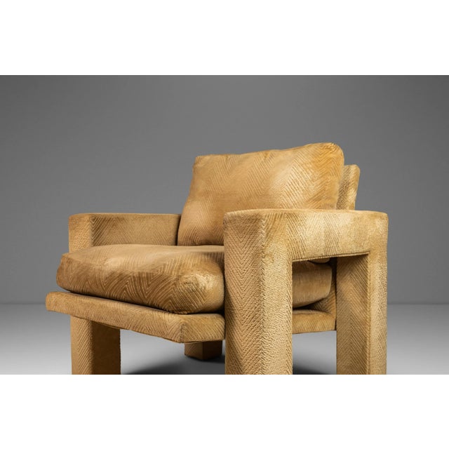 Mid-Century Modern Set of 2 Mid-Century Modern Parsons Club Chairs in the Manner of Milo Baughman, Usa, Circa 1970's For Sale - Image 3 of 13