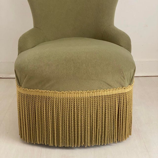 Small Toadstool Lounge Chair in Green Velvet, 1950s For Sale - Image 6 of 13