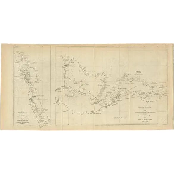Map of General Roe's Western Australian Expedition, 1852 For Sale