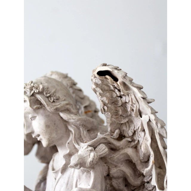 Vintage Garden Angel Sculpture For Sale - Image 10 of 13