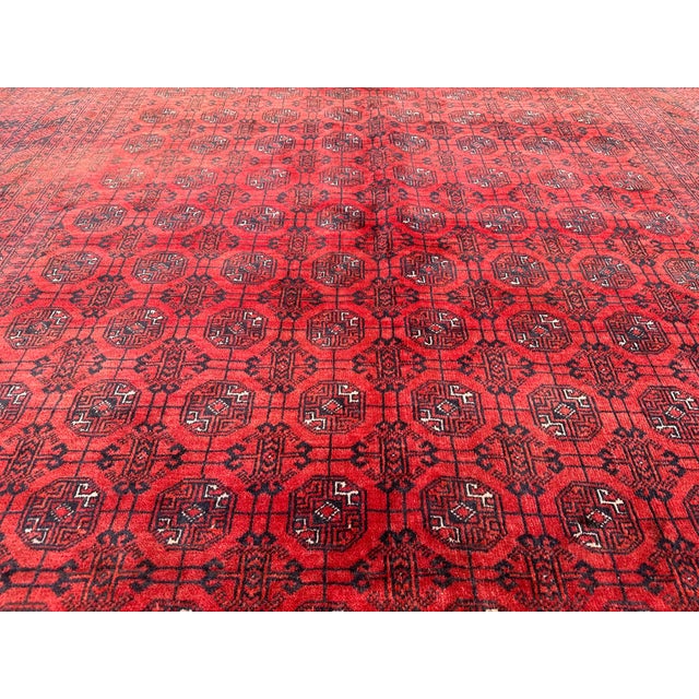 Islamic Vintage Afghan Turkoman Bokhara Tribal Rug For Sale - Image 3 of 9