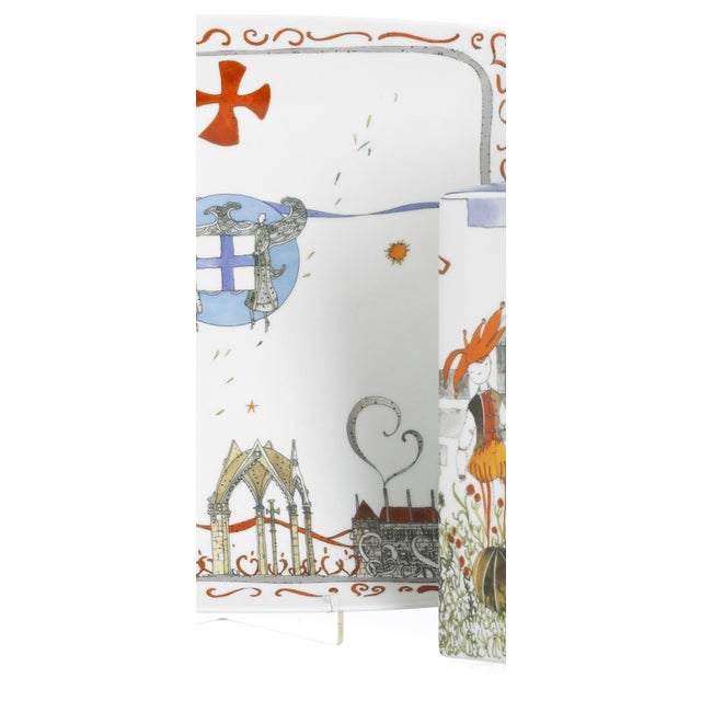 Ceramic Porcelain Bottle and Tray from Vista Alegre, Set of 2 For Sale - Image 7 of 8