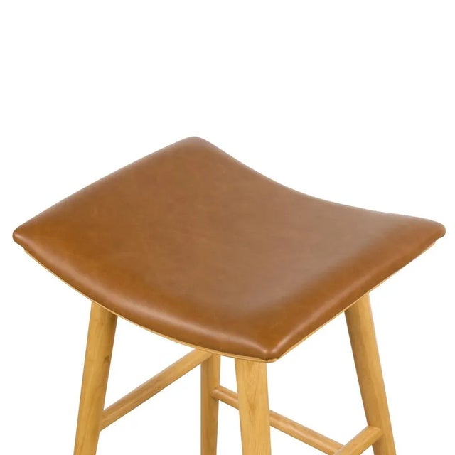 2020s Four Hands Union Saddle Counter Stool, Smoked Natural For Sale - Image 5 of 9