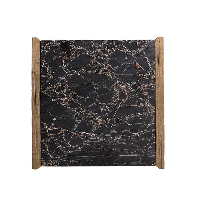 Organic Modern Wood and Stone Side Table For Sale In Greensboro - Image 6 of 7