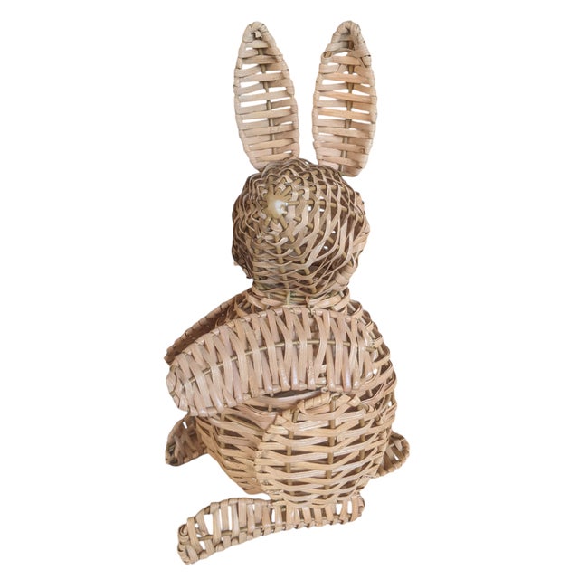 Woven Wicker Rattan Easter Bunny Rabbit For Sale - Image 10 of 11