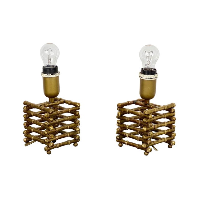 Faux Bamboo & Brass Table Lamp, Italy, 1960s For Sale - Image 12 of 12